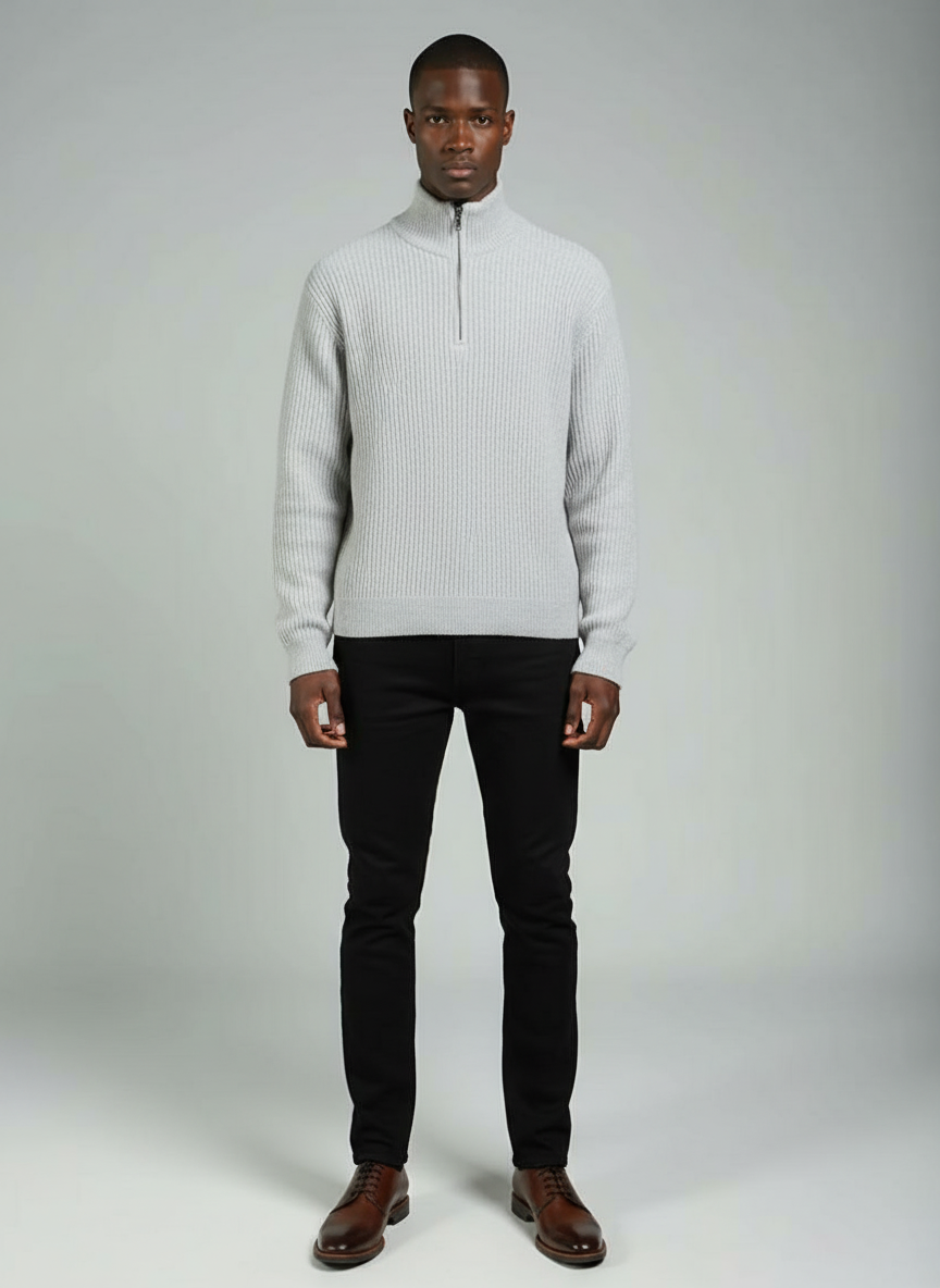 THE OSLO HALF ZIP KNIT