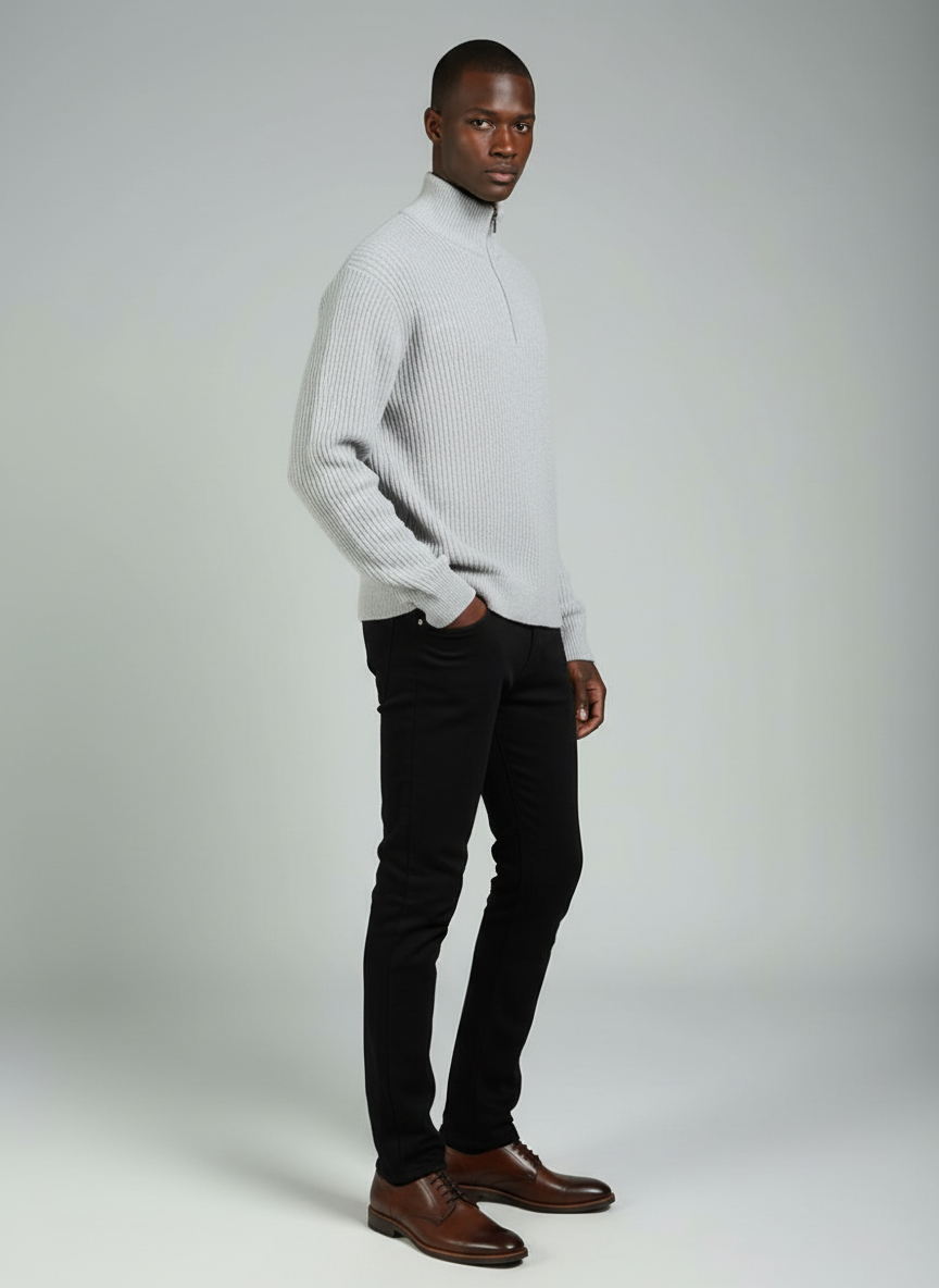THE OSLO HALF ZIP KNIT