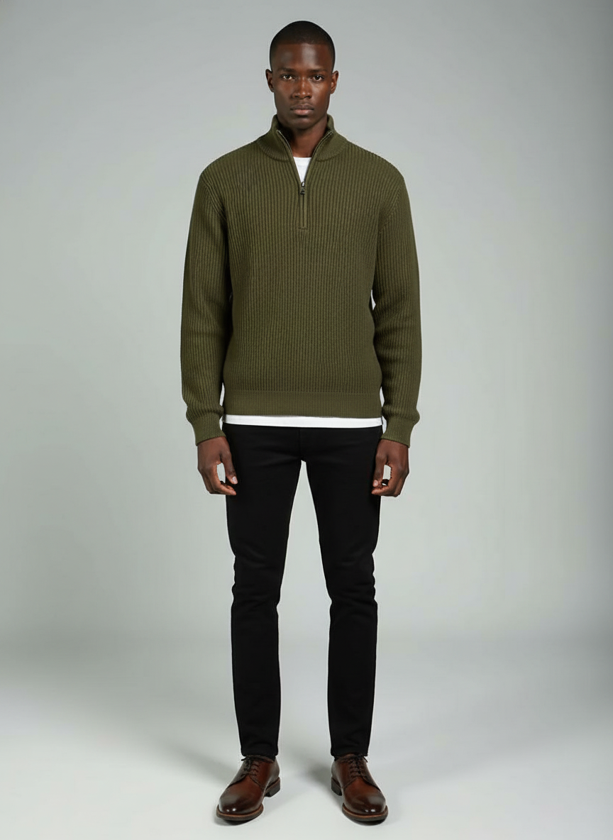 THE OSLO HALF ZIP KNIT