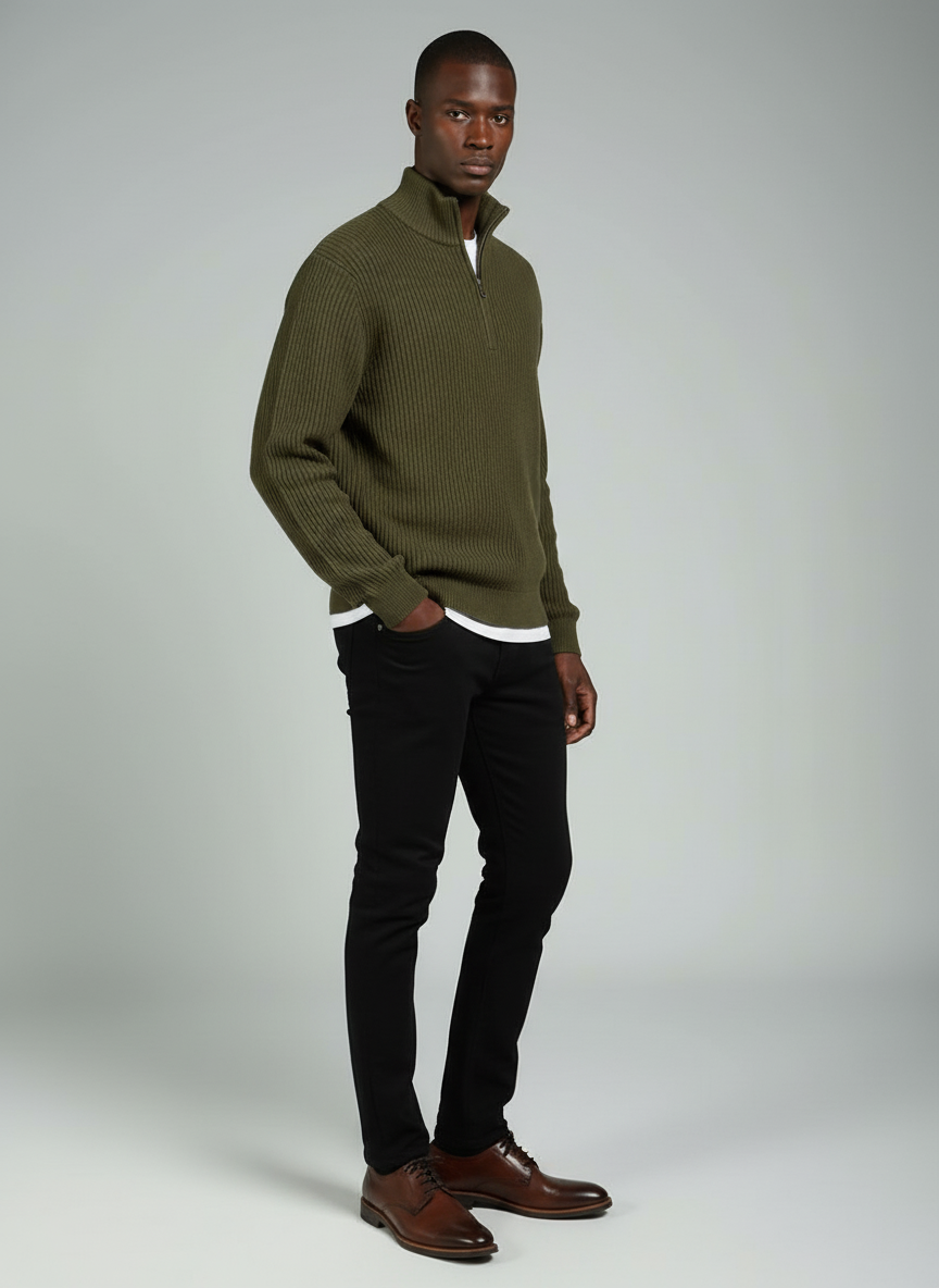 THE OSLO HALF ZIP KNIT