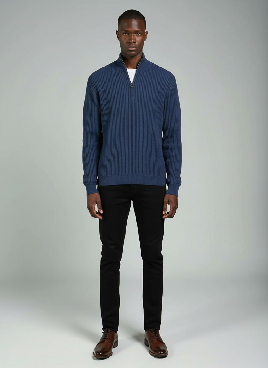 THE OSLO HALF ZIP KNIT