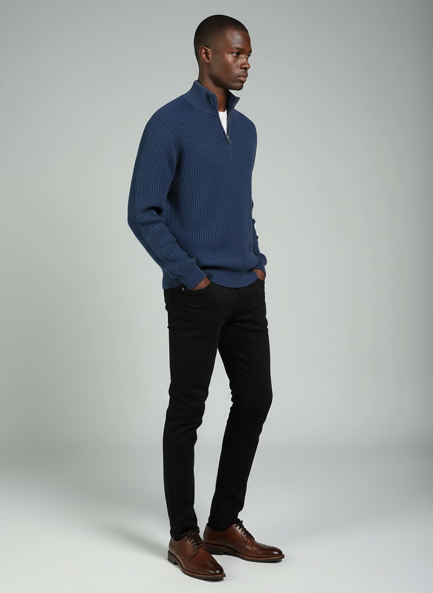 THE OSLO HALF ZIP KNIT