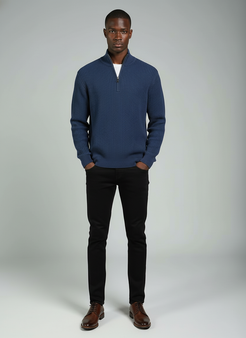 THE OSLO HALF ZIP KNIT