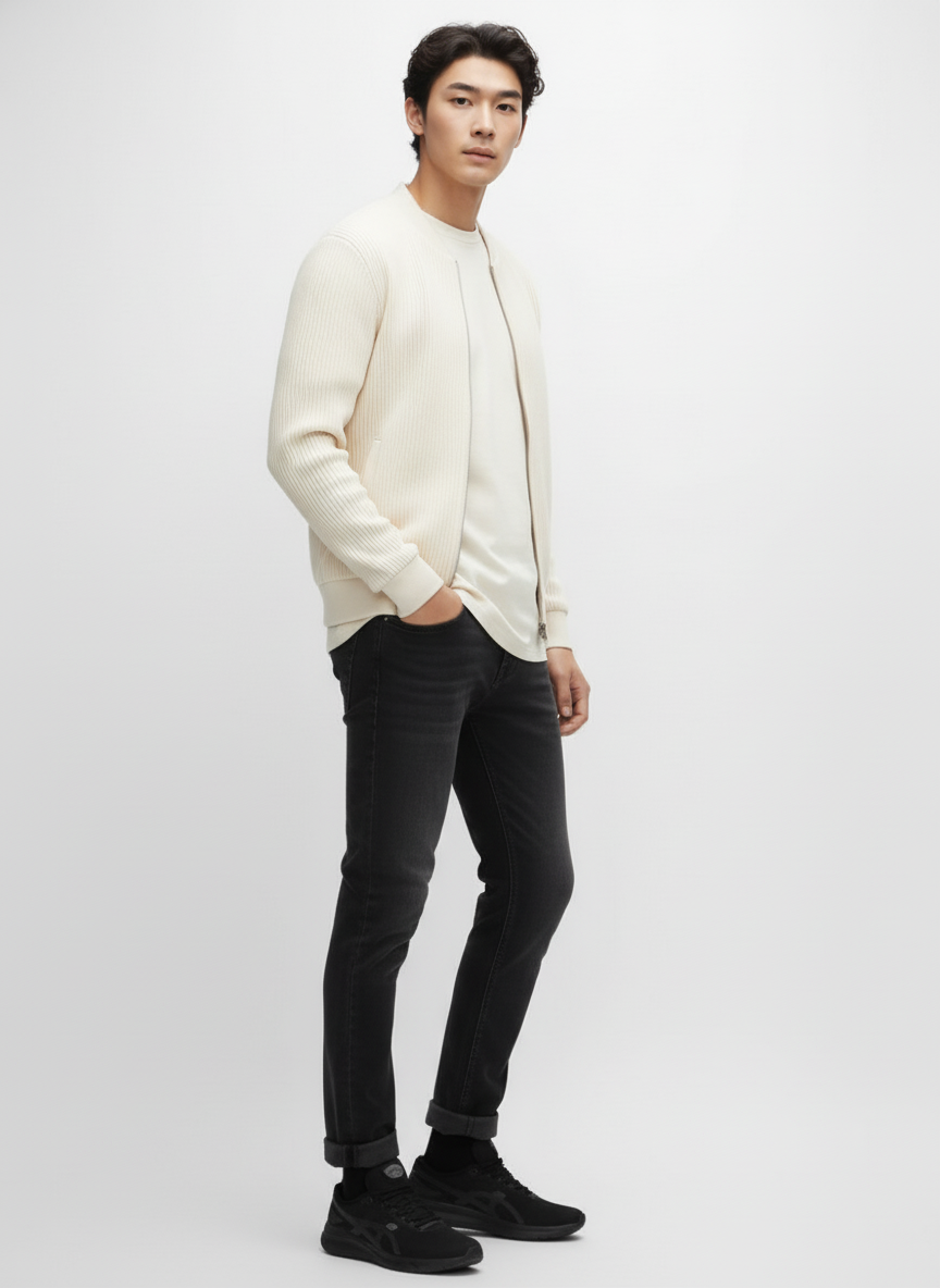 THE FRAME ZIP KNIT
