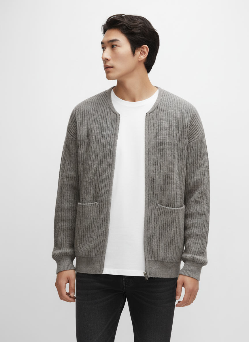 THE FRAME ZIP KNIT