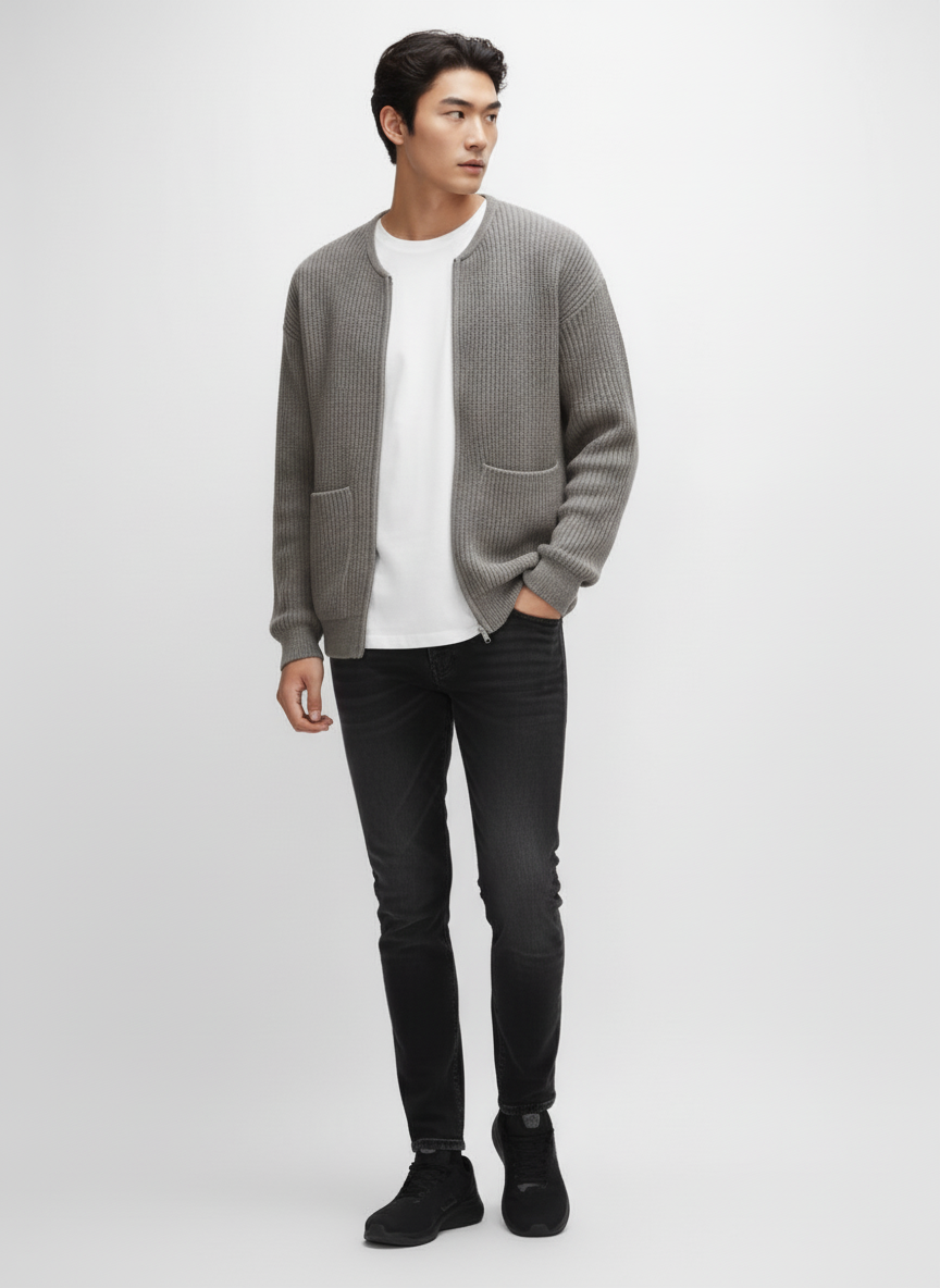 THE FRAME ZIP KNIT